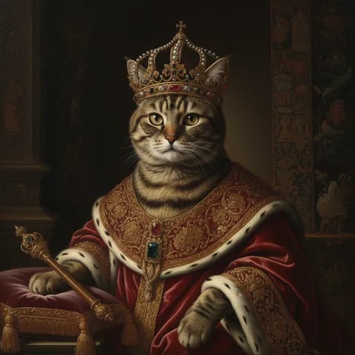 Royal Portrait AI portrait style example for a cat mom gift