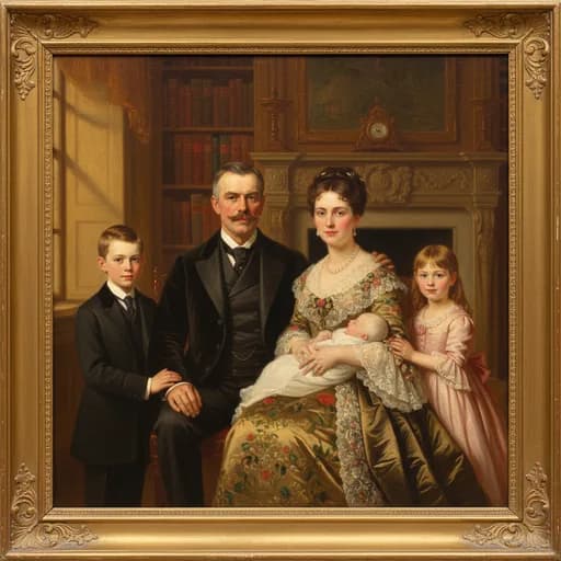 Family Oil AI portrait style example, generated from a photo