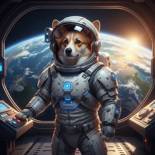 Astronaut AI portrait style example, generated from a photo