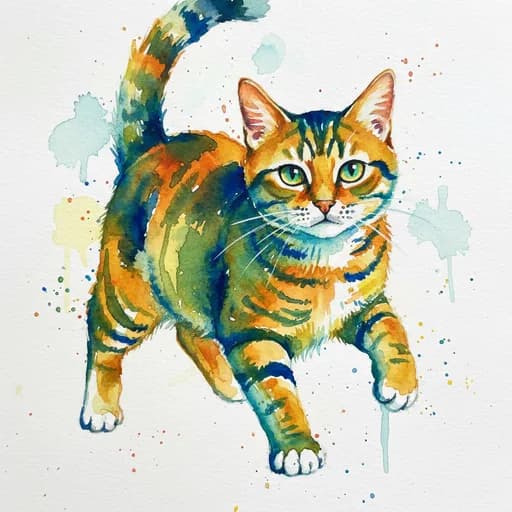 Watercolor AI portrait style example, generated from a photo