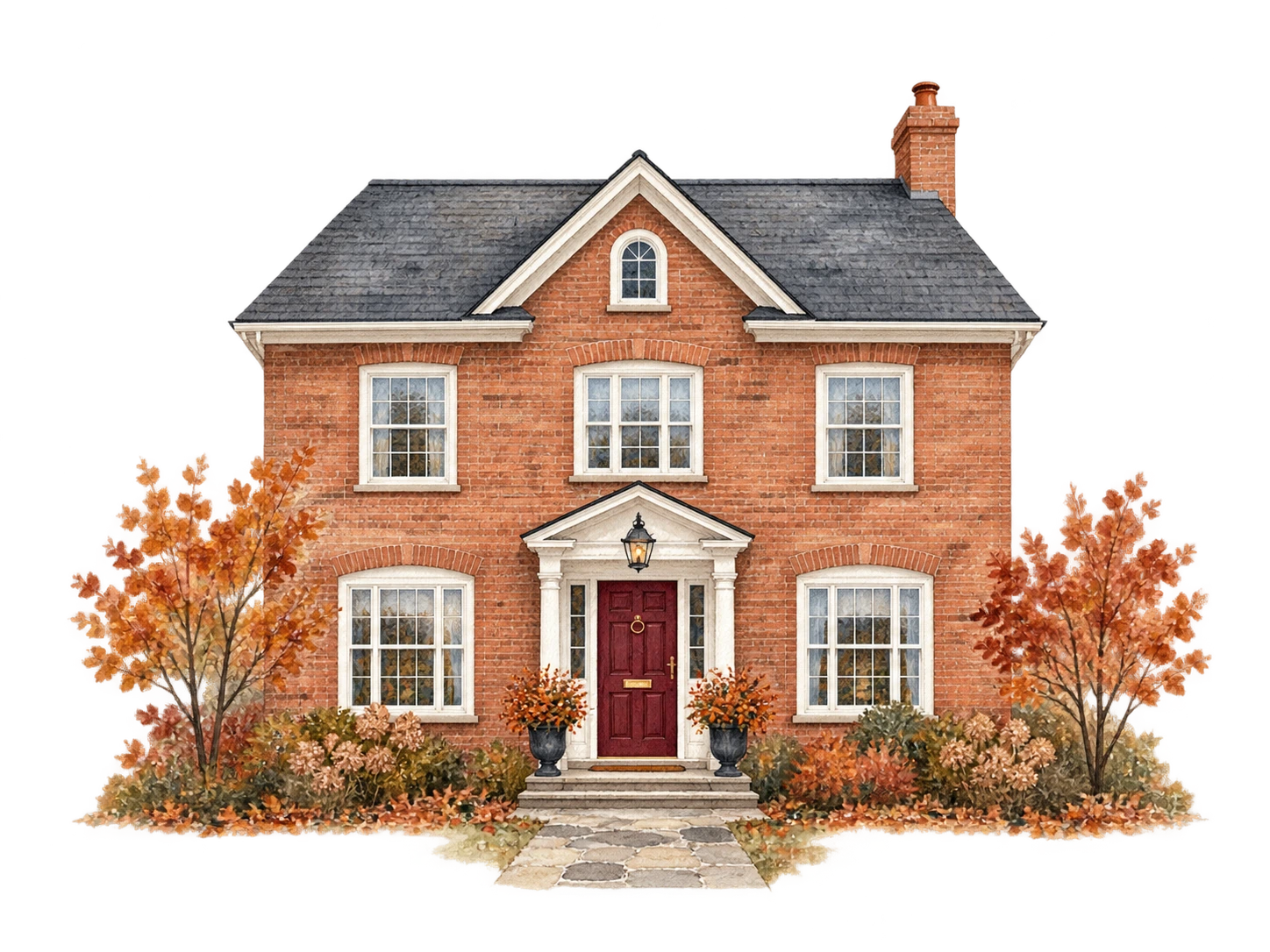 An AI watercolor house portrait, ready to personalize as a gift